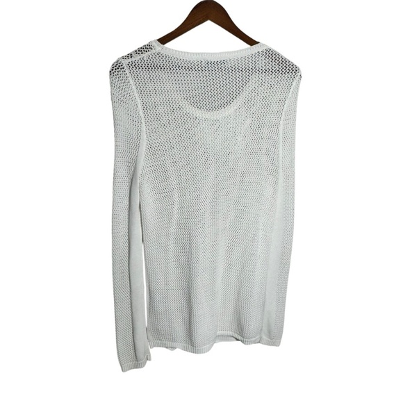 Sandro Paris Open Knit Fringe Top Sweater Long Slev Size Small - Picture 4 of 15